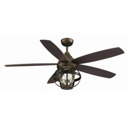 5 Blade Ceiling Fan with Light Kit-Transitional Style with Farmhouse and Transitional Inspirations-16.1 inches Tall By 52 inches Wide Bailey Street