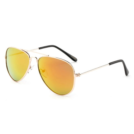 Newbee Fashion-Kyra Kids Classic Aviator Sunglasses Flash Mirror Lense Metal Frame UV Protection for Girls & Boys