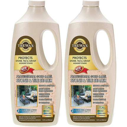 Trewax Professional Gold Label Stone and Tile Sealer, 32-Fluid Ounce, Pack of 2, 2 Count, Clear