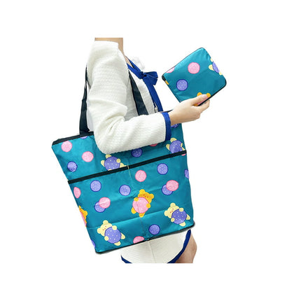 Ritualay Ladies Handbag Large Capacity Shopping Bags Shoulder Cartoon Grocery Tote Bag Eco-Friendly Women Oxford Top Handle Waterproof Designer Bear Holding The Ball Large