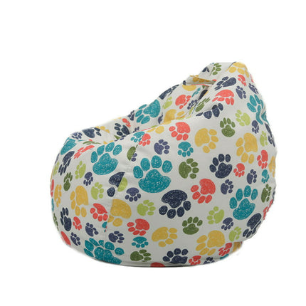 Tregren Stuffed Animal Storage Bean Bag Chair for Kids, Zipper Storage Bean Bag for Organizing Stuffed Animals, Cat Bean Bag Chair Cover