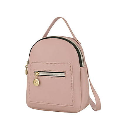 Honeeladyy Discount Leather Backpack Cute Casual Daypack Zippered Pockets Crossbody Convertible Shou