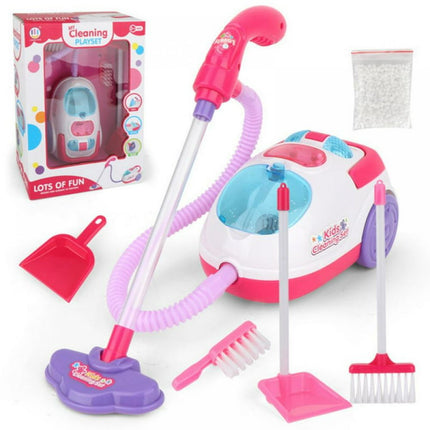 Kids Cleaning Toy Set,Children's Pretend Play Housekeeping Cleaning Simulation Wacuum Cleaner Broom Brush Shovel Clean Toy Set for Toddlers Boys & Girls Early Education Toy
