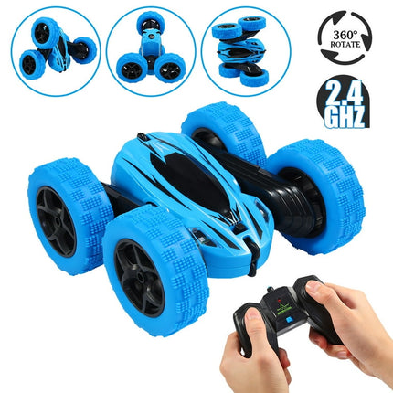 DSstyles RC Car, 2.4GHz Electric Racing Stunt Car, Double Sided 360° Rotation, LED Headlight RC 4WD High Speed ​​Off-Road for 3 4 5 6 7 8-12 Years Boy Toys