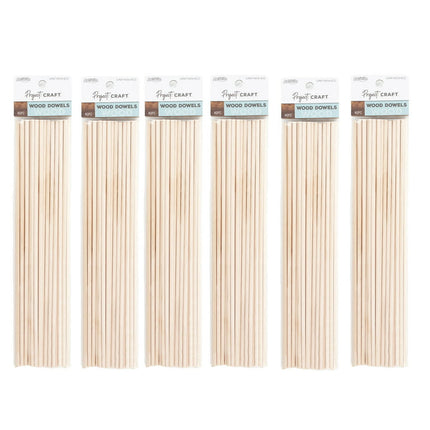Wood Dowels for Kids Arts and Crafts, 3/4” x 12”, 240 Ct