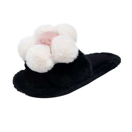 Entyinea Womens Funny Slippers Memory Foam Scuff Slippers Indoor House Shoes Black 37