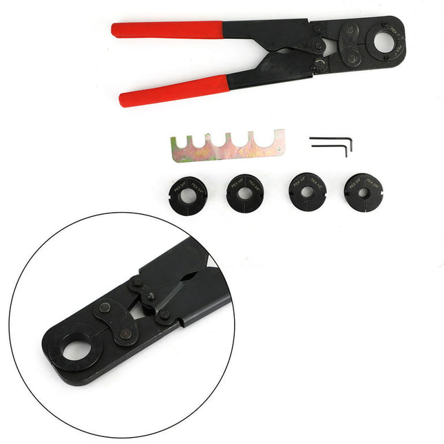 Motor Genic 3/8" 1/2" 5/8" 3/4" 1" 5in1 Pex Crimper Kit Copper Ring Crimping Plumbing Tool