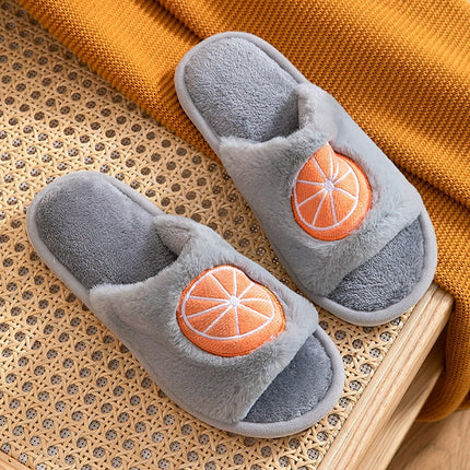Aayomet Slippers for Women Indoor Flat Slide Slippers Comfy Open Toe House Shoes Cotton Slippes (Gray, 8)