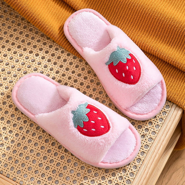 Aayomet Slippers for Women Indoor Flat Slide Slippers Comfy Open Toe House Shoes Cotton Slippes (Pink, 6)