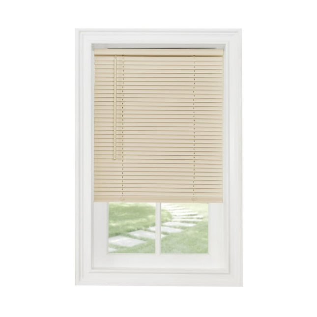 Achim GII Morningstar Indoor Cordless Alabaster Vinyl Light Filtering Window Mini Blind, 64" L x 71" W