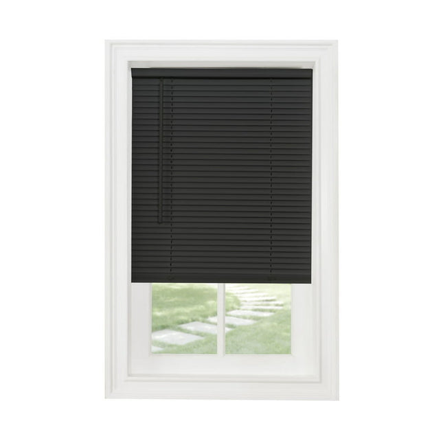 Achim GII Morningstar Indoor Cordless Black Vinyl Light Filtering Window Mini Blind, 72" L x 23" W