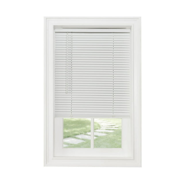 Achim GII Morningstar Indoor Cordless Vinyl Light Filtering Window Mini Blind, Pearl White, 64" L x 44" W