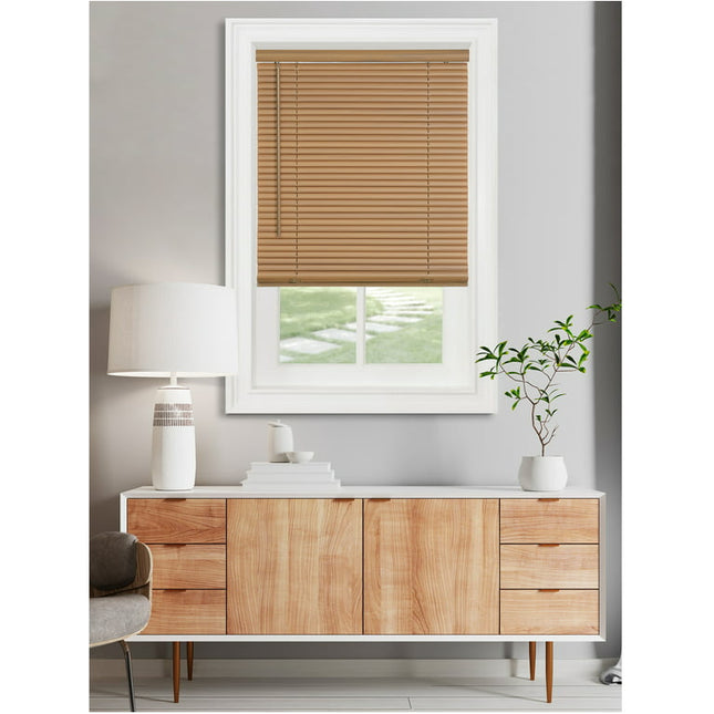 Achim GII Morningstar Indoor Cordless Woodtone Vinyl Light Filtering Window Mini Blind, 72" L x 27" W