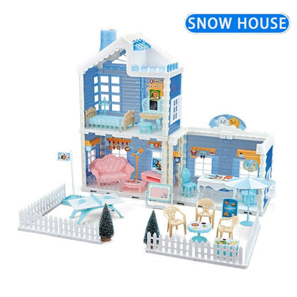 Adofi Doll House, Dream Doll House Girls Toys, 2 Stories 3 Rooms Playhouse, Fully Furnished Fashion Dollhouse, Pretend Playhouse with Accessories, Gift Toy for Kids Ages 3 4 5 6 7 8+