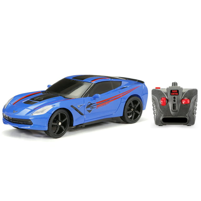 Adventure Force (1:24) Chevy Corvette C7 Battery Radio Control Sports Car, 2423-1B3 Blue