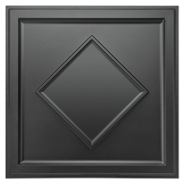 Art3d 12 Pcs 24x24 inch Decorative Drop Ceiling Tiles Panel Square in Black(Covers 48 Sq ft)