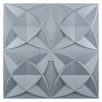 Art3d  2x2 PVC Decorative Suspended ceiling Tile, Glue-up Ceiling Panel Classic Floral (Pack of 12) Grey