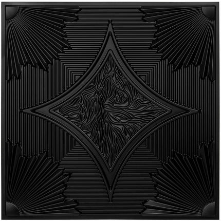 Art3d  Drop Ceiling Tiles,PVC Ceiling Tile,24x24in,12pcs, 48 Sq.ft Black