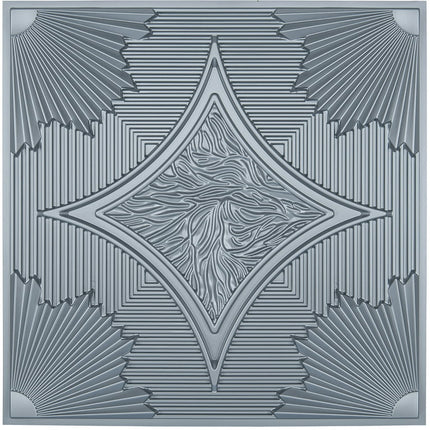 Art3d PVC Ceiling Tiles 24x24 in Gray (12-Pack, 48 Sq.ft), 3D Wainscoting Panels Glue up 2x2ft