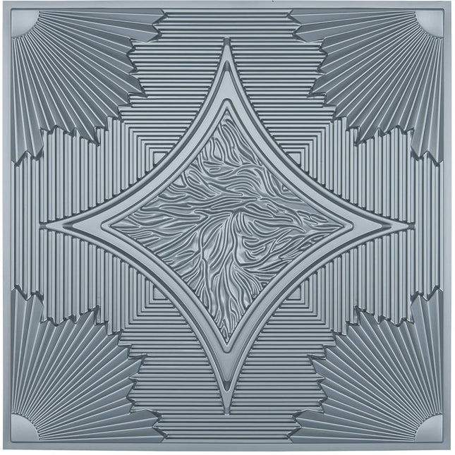 Art3d PVC Ceiling Tiles 24x24 in Gray (12-Pack, 48 Sq.ft), 3D Wainscoting Panels Glue up 2x2ft