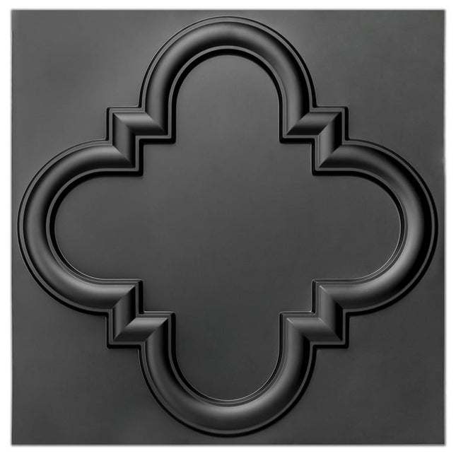 Art3d PVC Decorative Drop-in Ceiling Tiles 24x24 inch, Pack of 12-Piece in Black