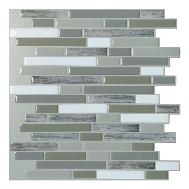 Art3d Peel and Stick Backsplash Tile Patio Gray Wall Tile 12 in. x 12 in.  (6-Pack)