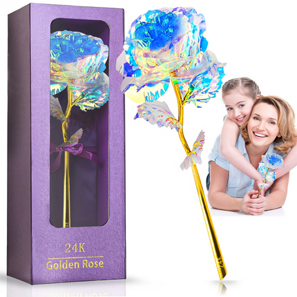 Artificial Flowers Rose Christmas Gifts for Women, Mother, Forever Flowers for Girlfriend, Blue