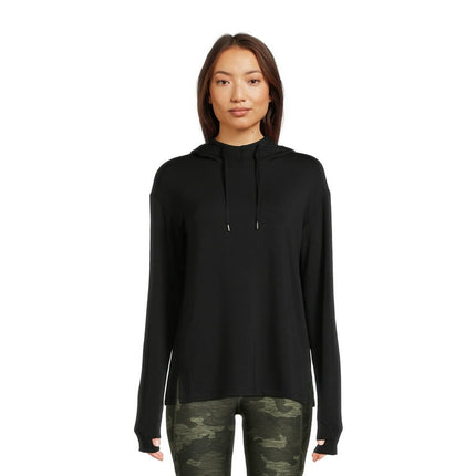 Athletic Works Women's French Terry Mock Neck Hoodie, Sizes XS-XXXL