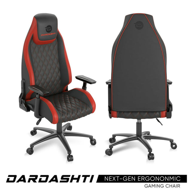 Atlantic Dardashti Ergonomic Gaming Chair, Commercial Grade, 27.5"L x 27.5"W x 51.5"H, Ruby Red