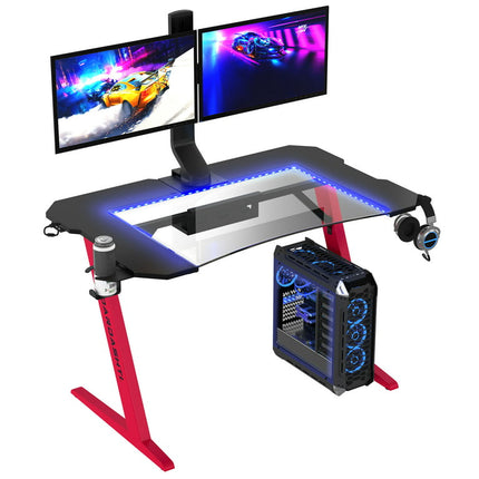 Atlantic Dardashti Gaming Desk Z1-21, 53.4" W x 29" D x 29.5"H, Ruby Red