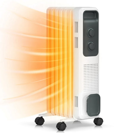 Auseo Electric Oil Filled Radiator Space Heater, Thermostat Room Radiant and Room Heater