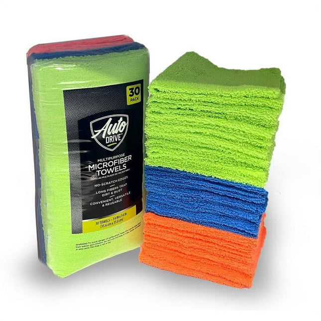 Auto Drive Multi-Purpose Microfiber Towel, Cleaning, 30 Pack