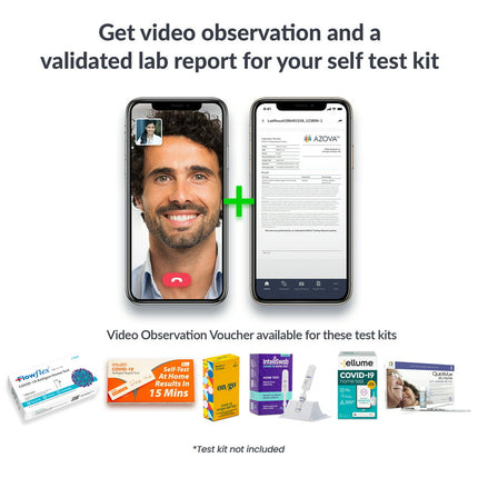 Azova, Inc Covid-19 Test Video Observation Self Test Kit Including Lab Report Contains 1 Kit