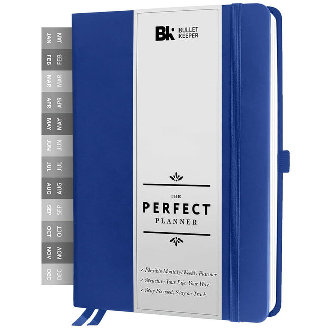 BK Undated Weekly/Monthly Planner 2022-2023 - Daily Planner Agenda & Personal Organizer to Increase Productivity, Academic Planner w/ Sticker Set. A5 (5.8 x 8.3) - Blue Hardcover