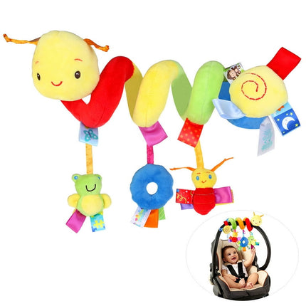 Baby Crib Hanging Rattles Toys, Spiral Stroller Hanging Rattle Baby Newborn Gift Cot Toy Kids Soft Plush Toys