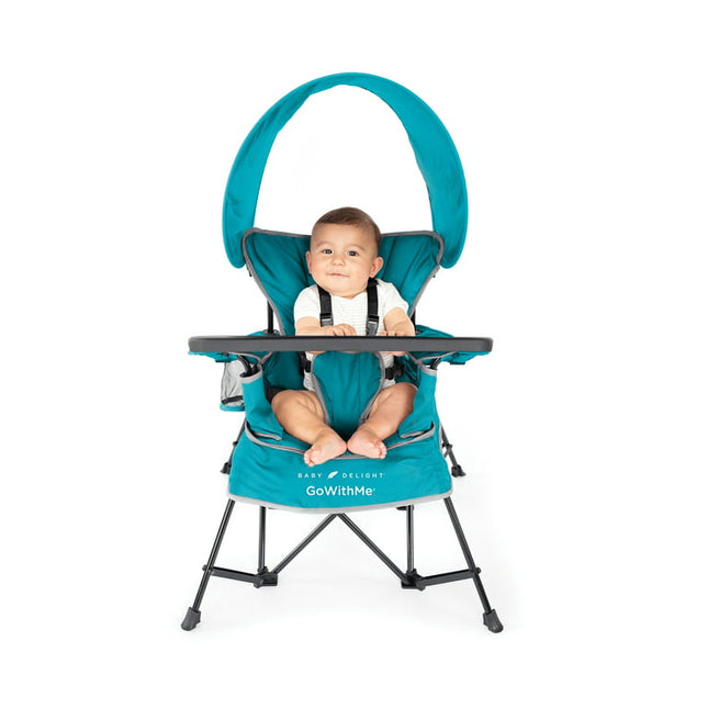 Baby Delight Go with Me Jubilee Polyester Deluxe Portable Infant Chair, Removable Canopy, Teal