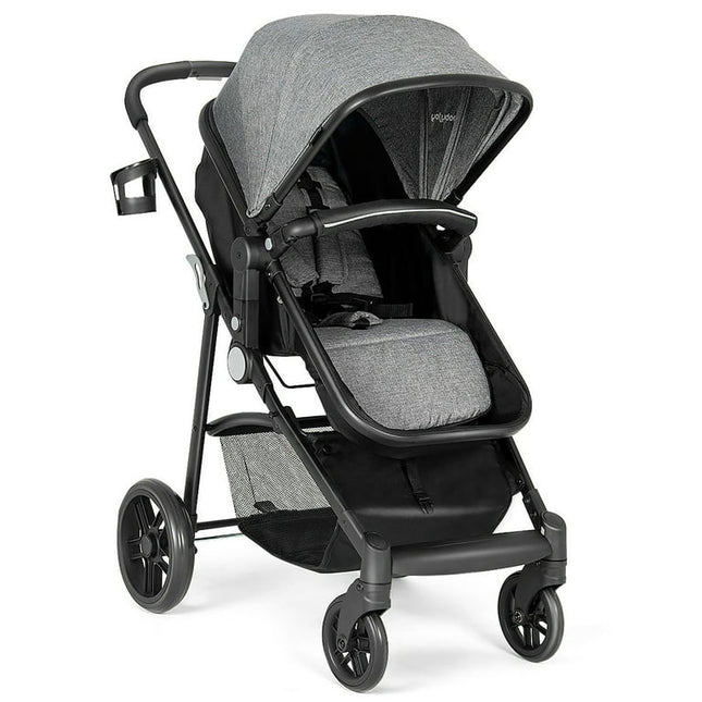 Babyjoy  2 In 1 Foldable Baby Stroller Kids Travel Newborn Infant Buggy Pushchair Gray