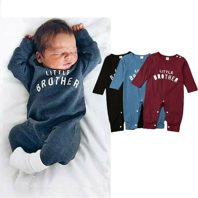 Bagilaanoe Infant Baby Boys Little Brother Romper Jumpsuit Bodysuit Winter Clothes Outfits
