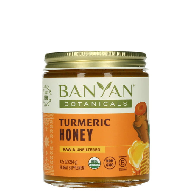 Banyan Botanicals Turmeric Honey – Organic Honey with Turmeric ­­and Ginger – Delicious Superfood Herbal Honey for Adults & Kids – 8.25 oz – Raw & Unfiltered, Pollinator-Friendly, Sustainably Sourced