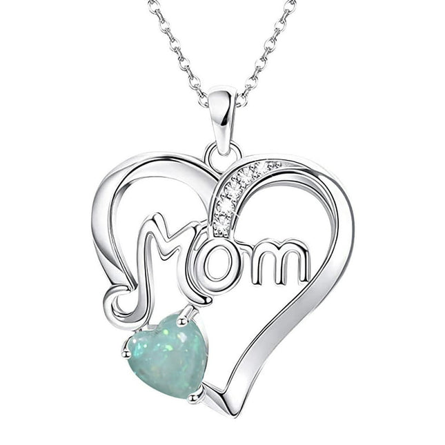 Baocc Necklace Mom Letter Heart Pendant Mother's Day Birthday Gift Necklace Pendant Necklace A