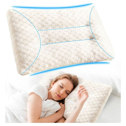 Bed Pillow, Soft and Supportive, Pillow Filled with Latex Particles, White