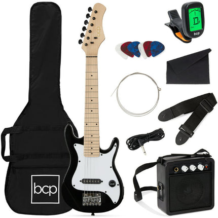 Best Choice Products 30in Kids Electric Guitar Beginner Starter Kit w/ 5W Amplifier, Strap, Case, Strings - Black