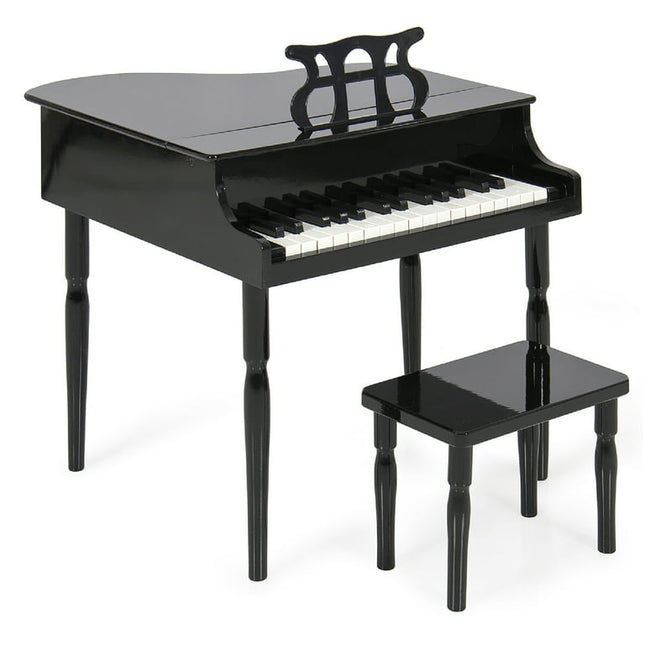 Best Choice Products Kids Classic 30-Key Mini Piano w/ Lid, Bench, Folding Music Rack, Song Book, Stickers - Black