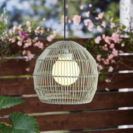 Better Homes & Gardens 11'' 8 Lights Gray PE Battery Operated Woven Pendant Light