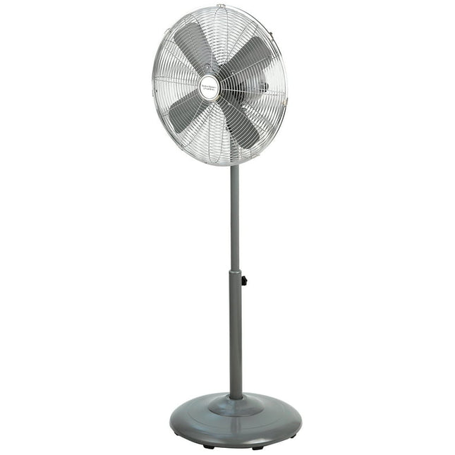 Better Homes & Gardens 16 inch Retro 3-Speed Metal Stand Fan Oscillation, Adjustable Height, Gray