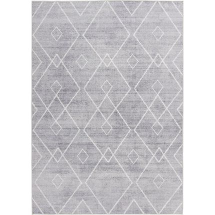 Better Homes & Gardens Diamond Machine Washable Area Rug, Gray, 5'x7'