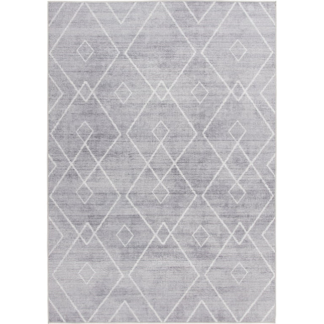 Better Homes & Gardens Diamond Machine Washable Area Rug, Gray, 5'x7'