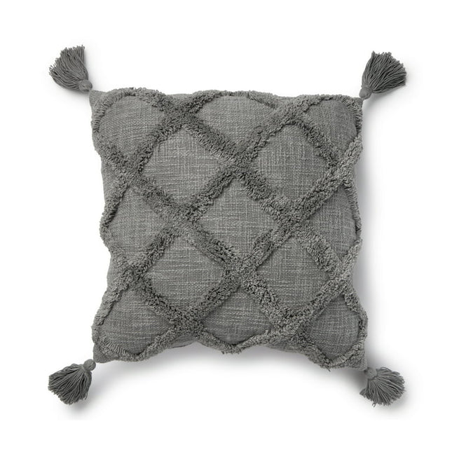 Better Homes & Gardens Tufted Trellis Decorative Square Pillow, 20" x 20", Grey, Single Pillow, 1 per pack