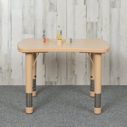 BizChair 21.875"W x 26.625"L Rectangular Natural Plastic Height Adjustable Activity Table