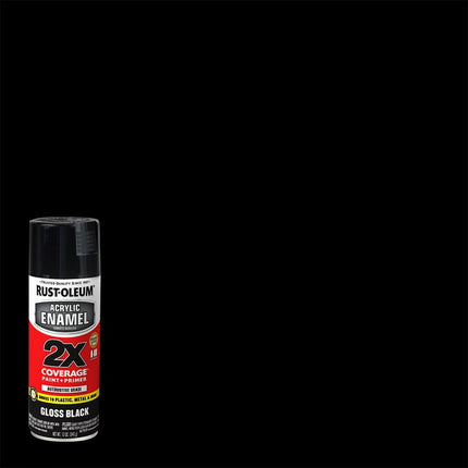Black, Rust-Oleum Automotive Gloss Acrylic Enamel 2X Spray Paint- 271903, 12 oz